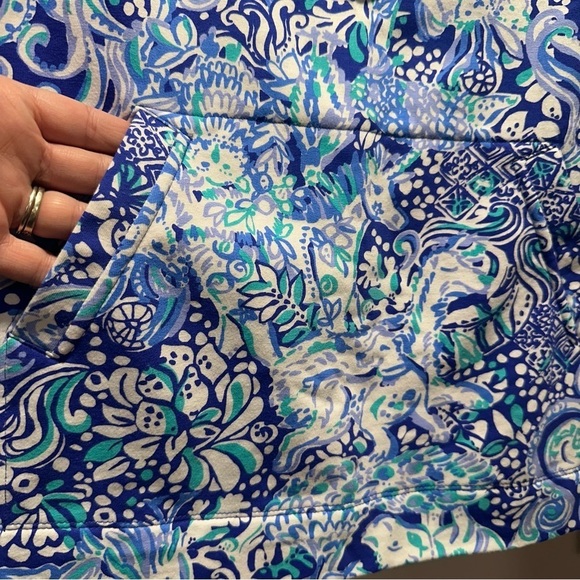 Lilly Pulitzer UPF50+ Skipper popover in Royal Purple 60 Animals Blue XXS NWOT - Picture 8 of 14